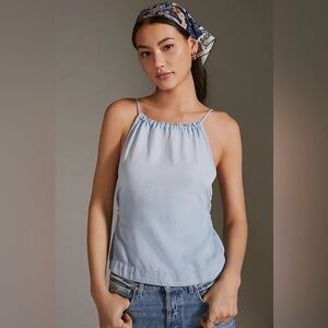Anthropologie Cloth and Stone Chambray Tie Back Halter (Small)